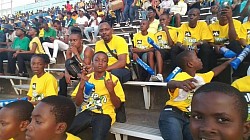 Football team at Reggae Girls qualifying match for World cup